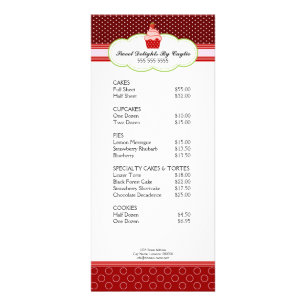 Cartão de Prateleira de Padaria de Cupcake de Mora