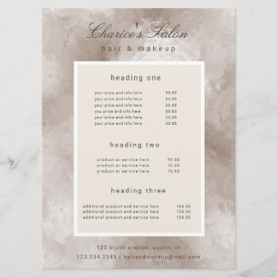 cartão de preço elegante de pérolas metálicas