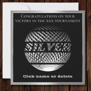 Cartão de prêmio desportivo segundo de medalha pra