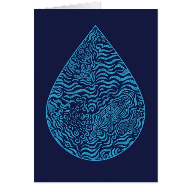 Cartão de presente da gota da família do oceano (Frente)