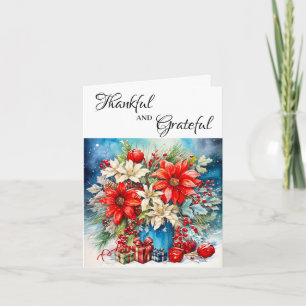 Cartão de Presente da Linda Planta de Poinsettia e
