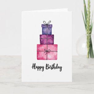 Cartão de Presente de Aniversário com Aquarela Doc