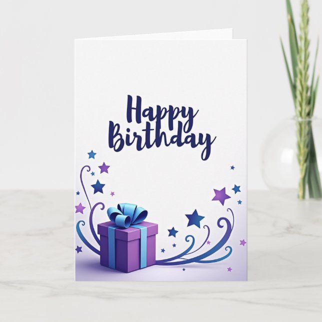 Cartão de Presente de Aniversário Ornamentado (Frente)