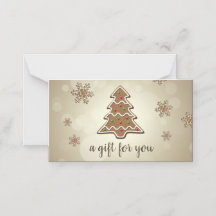 Cartão de Presente de Árvore de Natal de Pão-de-Pã