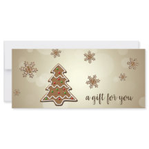 Cartão de Presente de Árvore de Natal de Pão-de-Pã