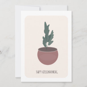 Cartão de Presente de Casa Nova com Planta em Vaso