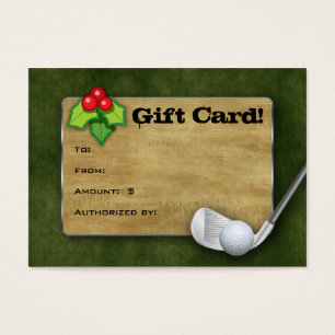 Cartão de Presente de Golfe de Natal - Verde Dia