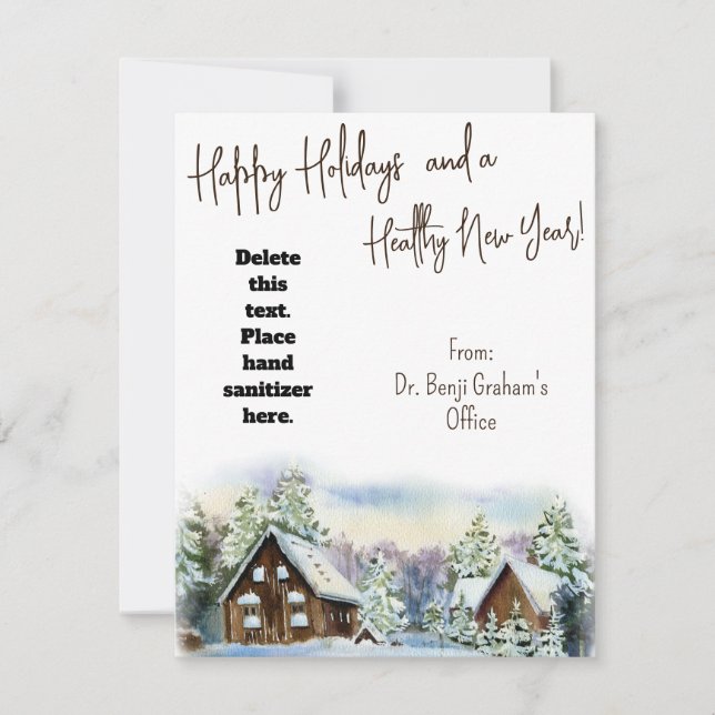 Cartão de Presente de Inverno de Feriado Saudável (Frente)