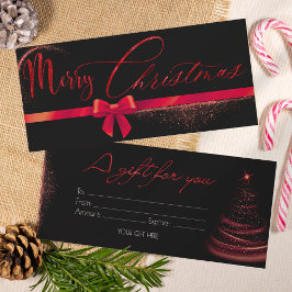 Cartão de presente de Natal vermelho e preto moder