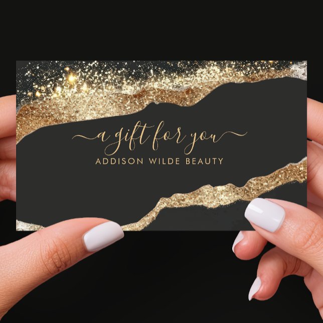 Cartão de Presente de Salão com Glitter Preto Dour (Criador carregado)