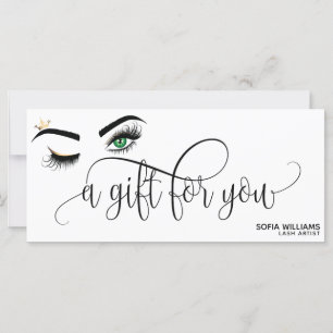 Cartão de Presente de Salão Dourado Makeup Piscar