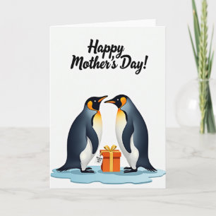 Cartão de Presente do Dia das Mães Pinguim