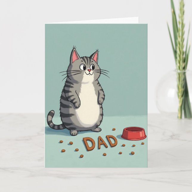 Cartão de Presente do Papai Gato Caprichoso (Frente)