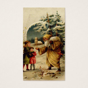Cartão de presente do papai noel do Victorian