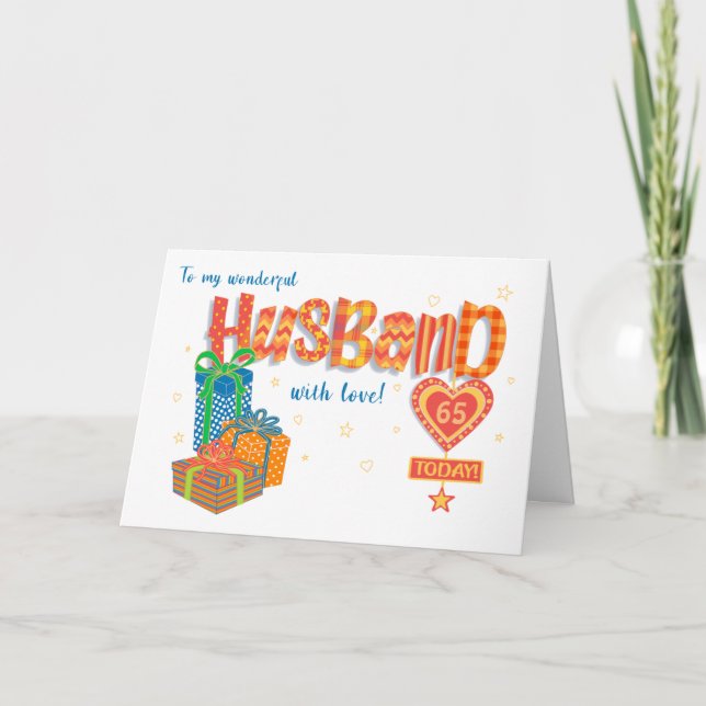 Cartão de Presente e Estrelas do Marido de Idade P (Frente)