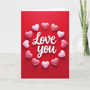 Cartão de Presente Elegante Love You Hearts
