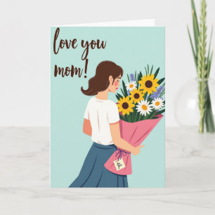 Cartão de Presente Floral Amo Você Mamãe