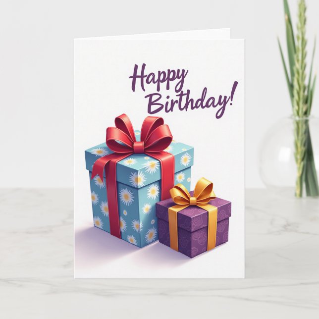 Cartão de Presente Floral de Aniversário Doce (Frente)