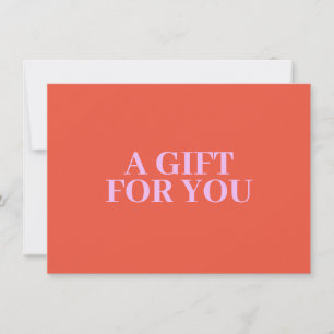 Cartão de Presente Laranja de Luxo Minimalista Neg