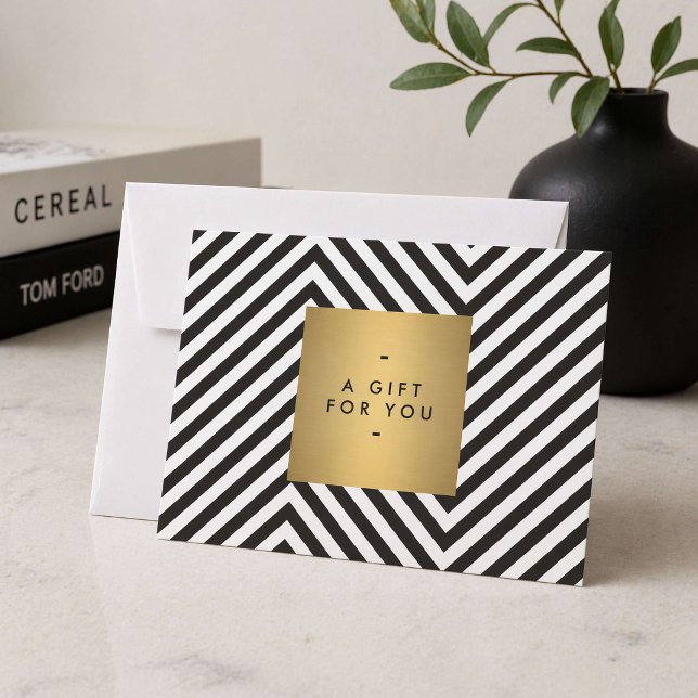 Cartão de Presente Listra Preto e Branco Dourado M (Criador carregado)