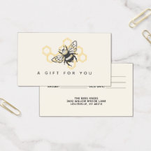 Cartão de Presente para Abelhas Rústicas do Logoti