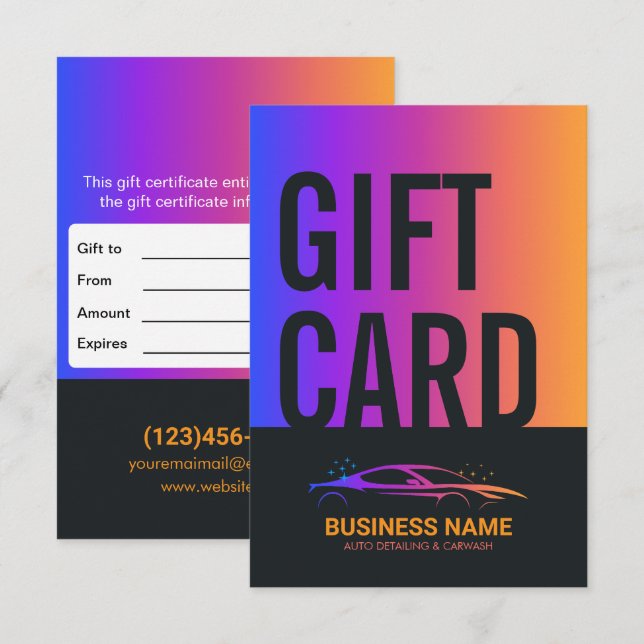 Cartão de Presente Personalizado de Detalhes de Au (Frente/Verso)