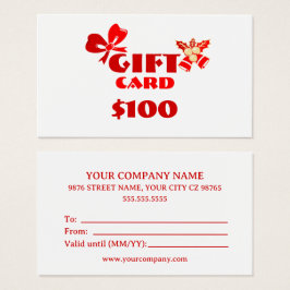 Cartão de Presente Personalizado Para Negócios Ed 