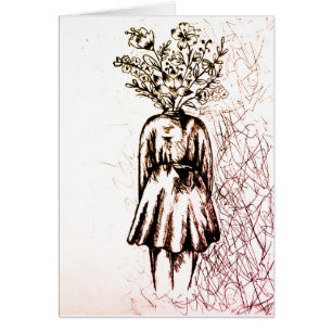 cartão de presente principal floral do design