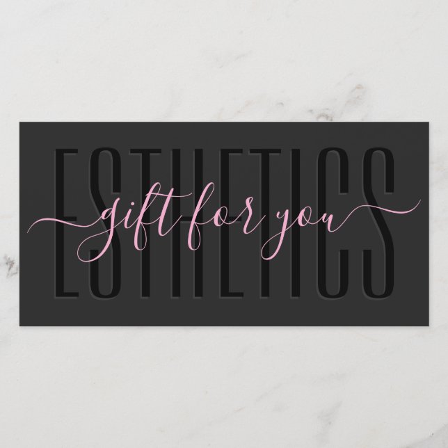 Cartão de Presente Profissional de Beleza Preto Ro (Frente)