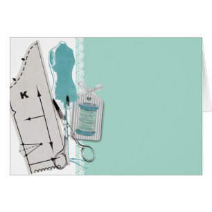 Cartão de presente sewing do manequim do vestido