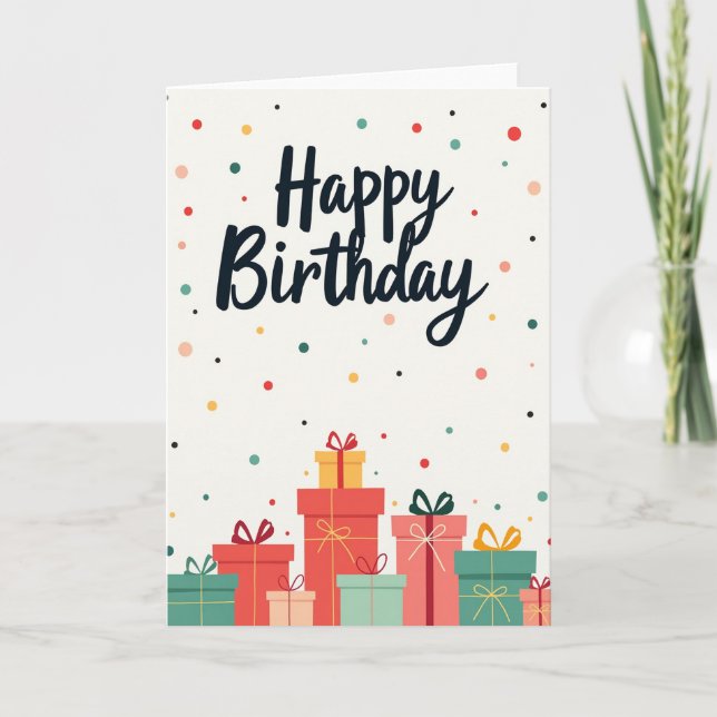 Cartão de Presentes de Aniversário Alegres (Frente)