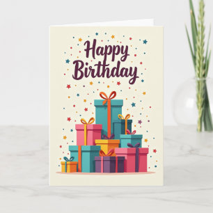 Cartão de Presentes de Aniversário com Bolinhas