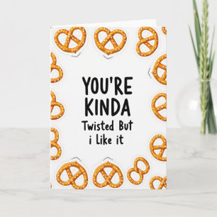 Cartão de Pretzel Meio Retorcido