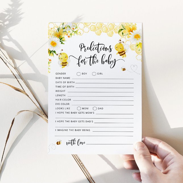 Cartão de previsão de bebê de abelhas (Criador carregado)
