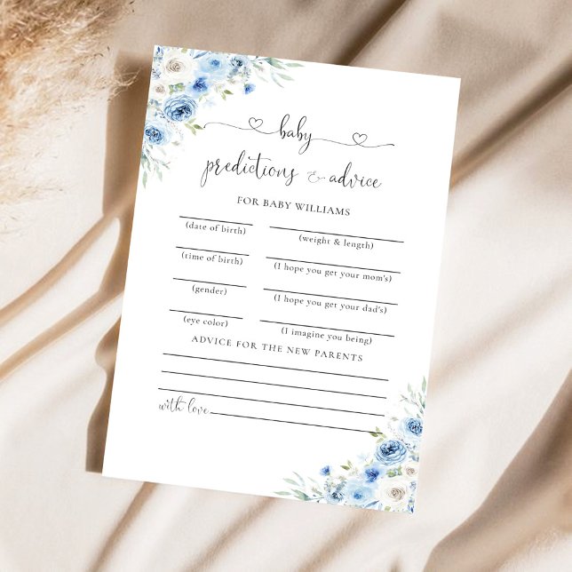 Cartão de previsão de Chá de fraldas de marfim azu (Criador carregado)