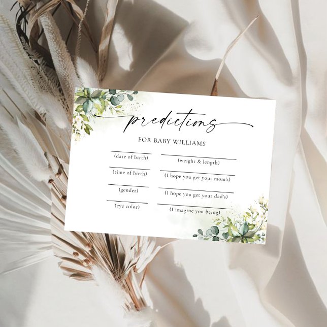 Cartão de previsão de Chá de fraldas verde (Criador carregado)