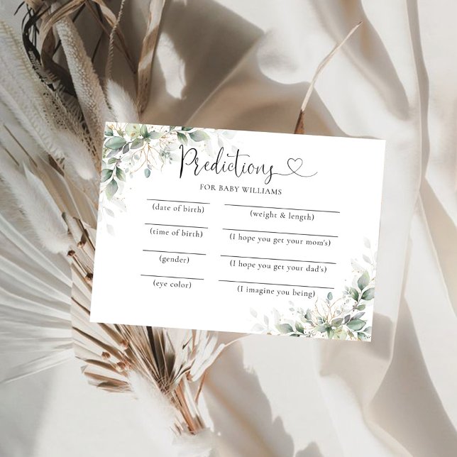 Cartão de previsão do Chá de fraldas Dourado Eucal (Criador carregado)