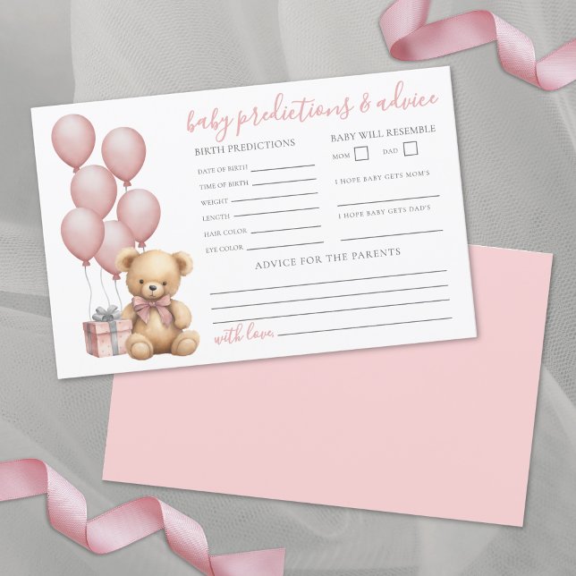 Cartão de Previsões de Conselhos para Chá de Bebê  (Baby Shower Advice Predictions Card)