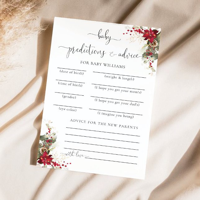 Cartão de previsões de Poinsettia Vermelha Natal (Criador carregado)