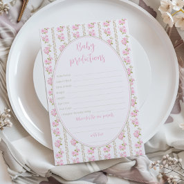 Cartão de previsões e conselhos para bebês florais