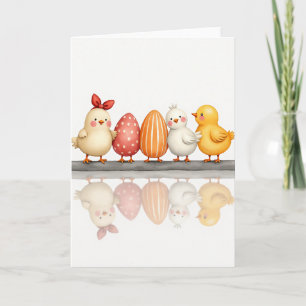 Cartão de Primavera de Bebês Pássaros Fofos