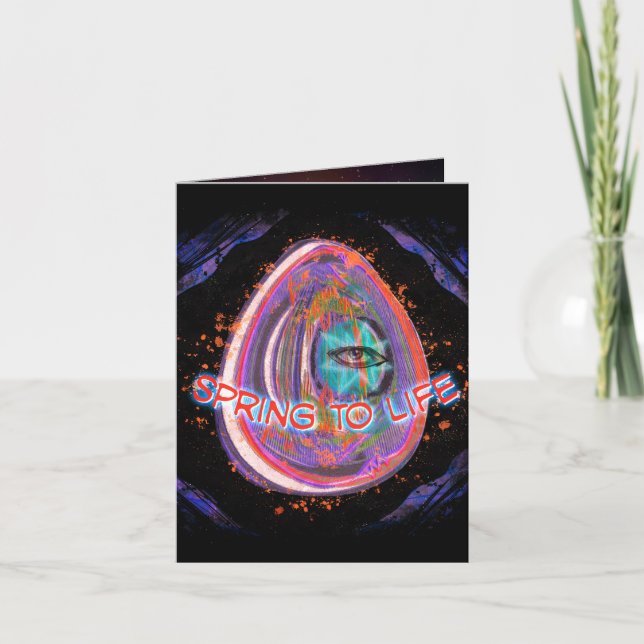 Cartão de Primavera do Ovo do Olho Místico (Frente)