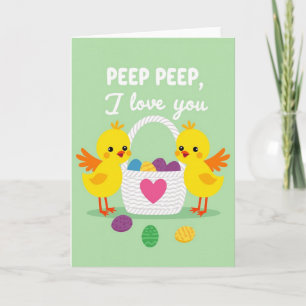 Cartão de Primavera Peep Peep Eu Te Amo