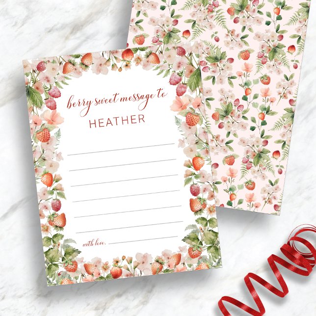 Cartão de primeira mensagem Berry (Floral Berry First Message Card by Painted Paperie
)
