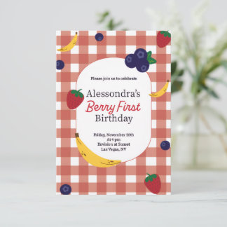 Cartão de primeiro aniversário Berry