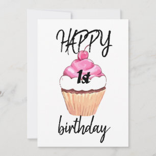 Cartão de Primeiro Aniversário Feliz
