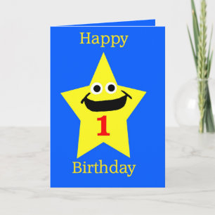 Cartão de primeiro aniversario feliz