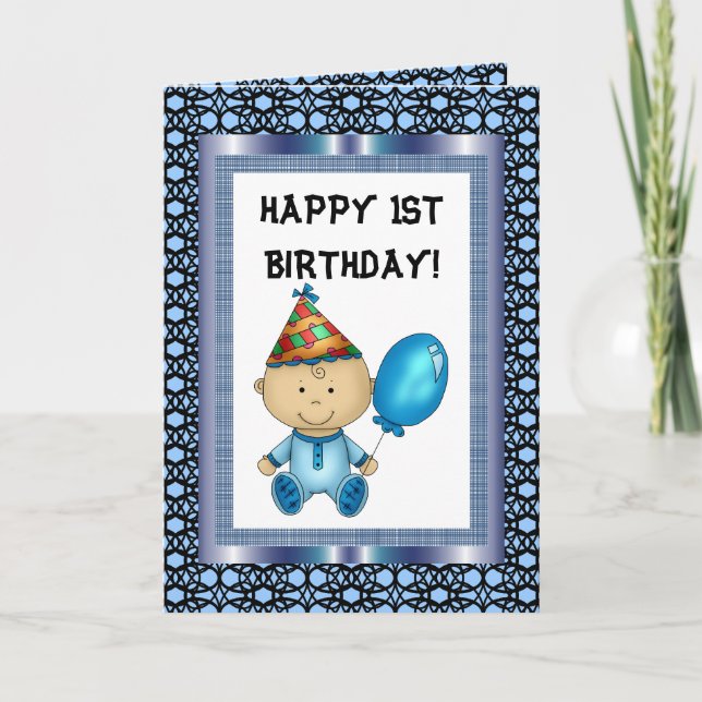 Cartão de primeiro aniversario feliz (Frente)
