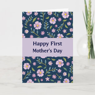 Cartão de Primeiro Dia das Mães Floral Feliz