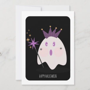 Cartão de Princesa Fantasma Fofa de Feliz Hallowee